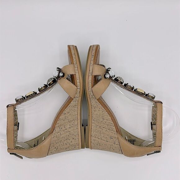 Libby Edelman Wedge Sandal Size 7.5 7.5M Jeweled - Picture 7 of 12